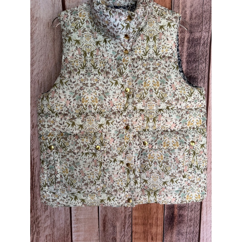 J.Crew Puffer Vest Liberty Tapestry Floral PrimaLoft Cottagecore Fall Medium - Picture 4 of 10